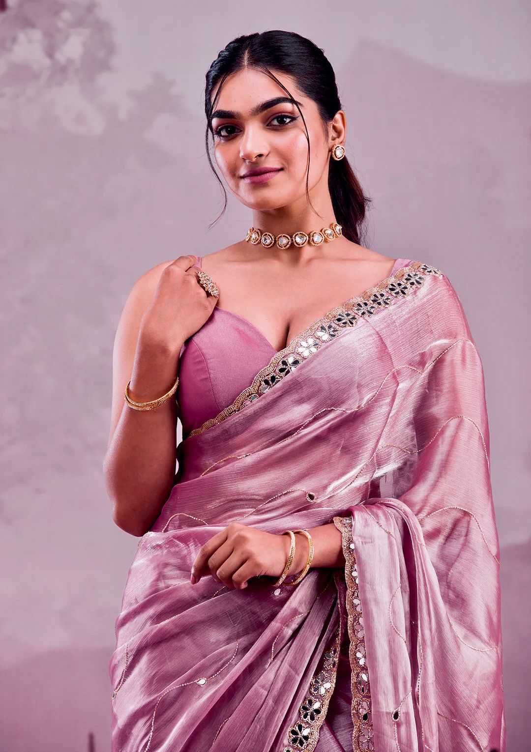 Maverick Fusion Premium Burberry Saree Set